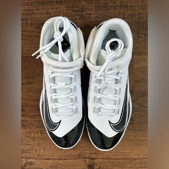 Nike Alpha Huarache Elite 4 Mid ‘White Black’ (size us mens 13) - Picture 3 of 6